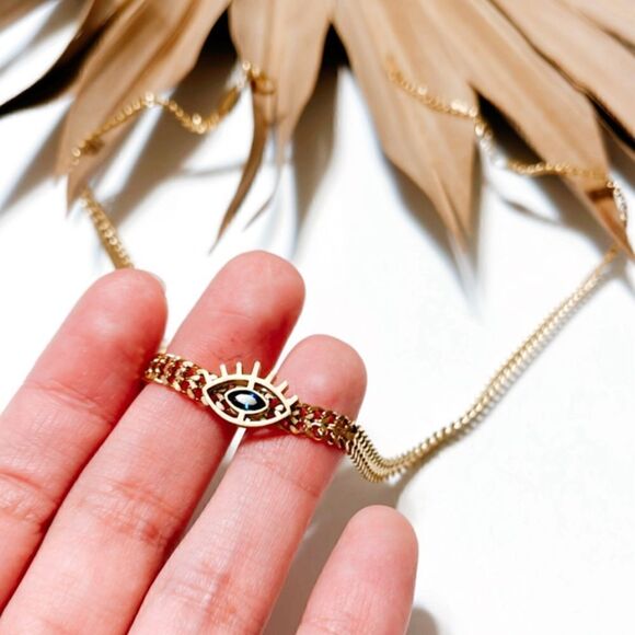 Gold evil eye necklace #843 - Picture 3 of 3